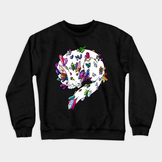 Crystal Cat Dragon Crewneck Sweatshirt by HomicidalHugz